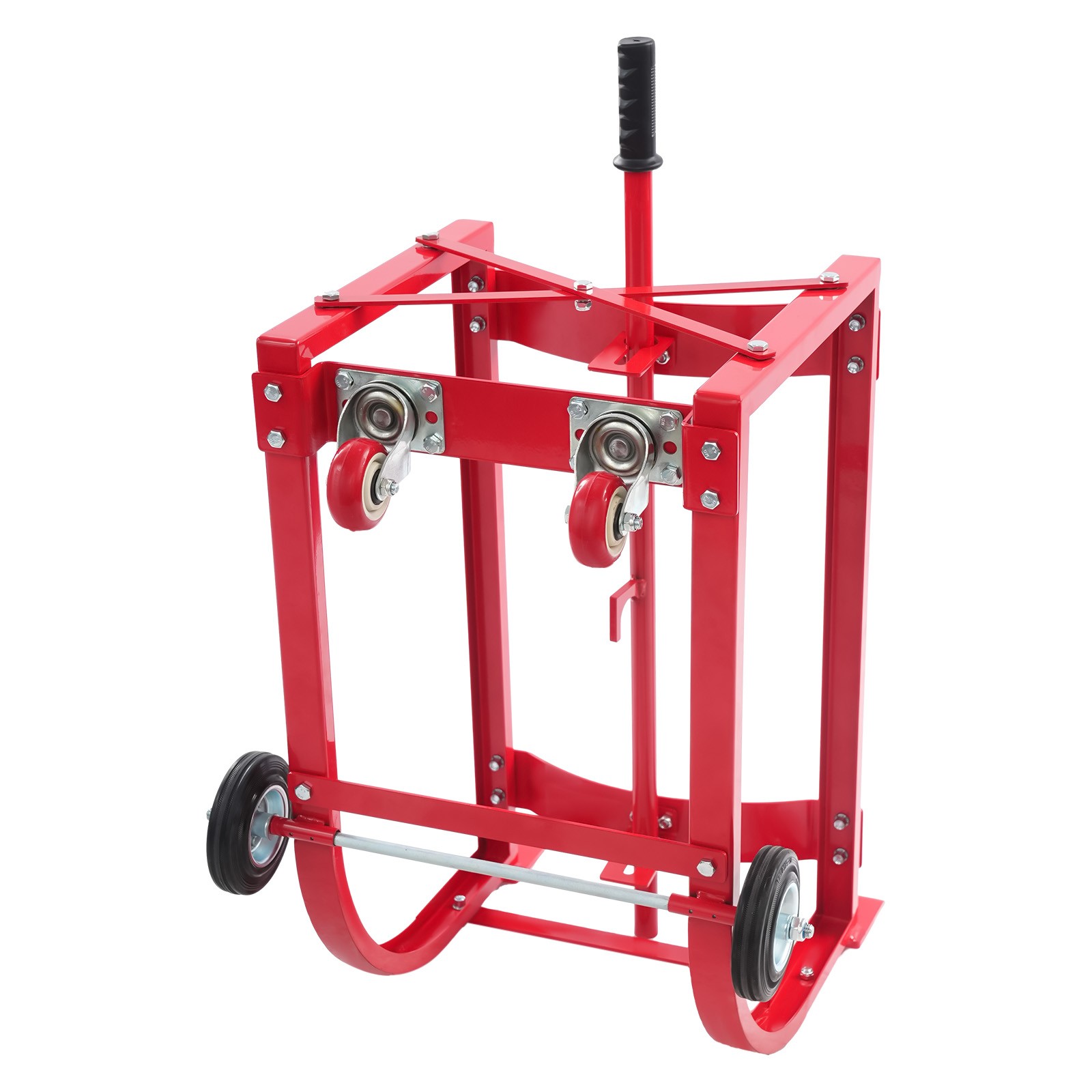 Drum Cradle With 4 Wheels, 55Gal Drum Cradle, 600lbs ,Red for Workshop&Factory