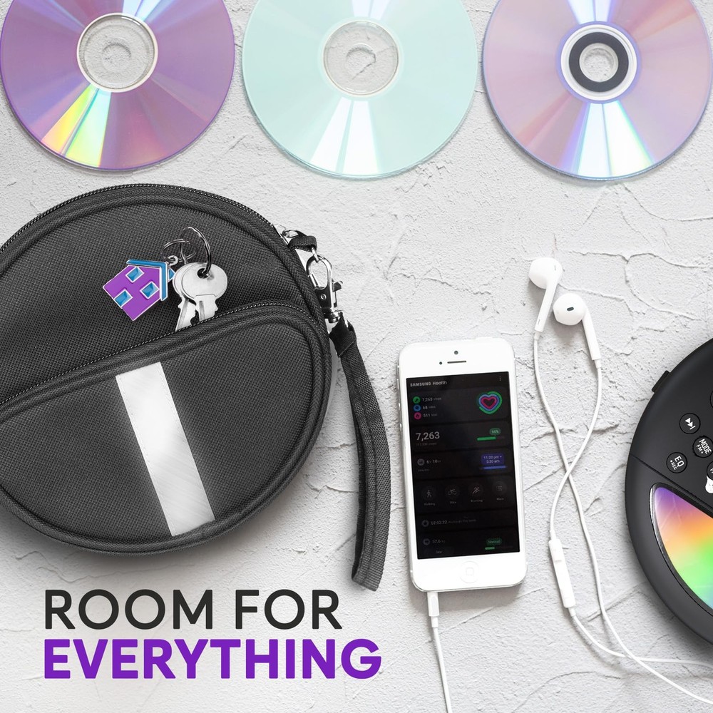 KLIM Portable CD Player Case, Waterproof Black Case