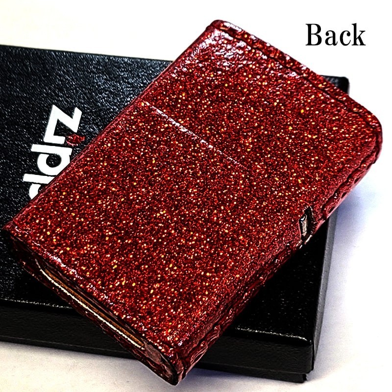Zippo Glitter Color Red 5 Sided Processing Lighter Regular Japan