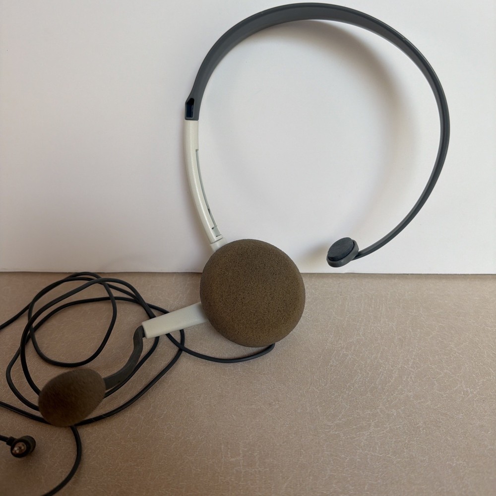 Xbox 360 Headset Headband Microphone Gray & White Untested