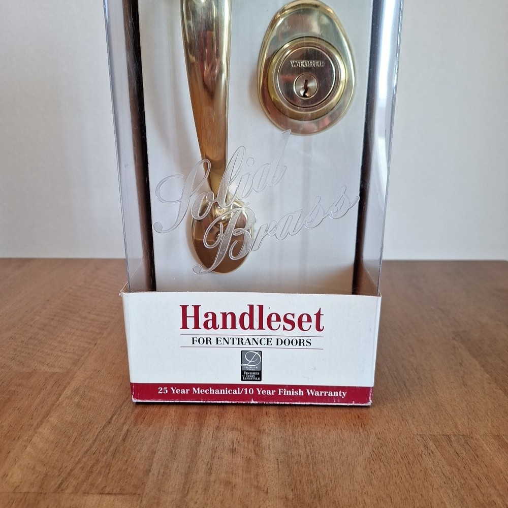 Weiser Lock Elements Series Providence York Entry Handle Set Solid Brass NEW