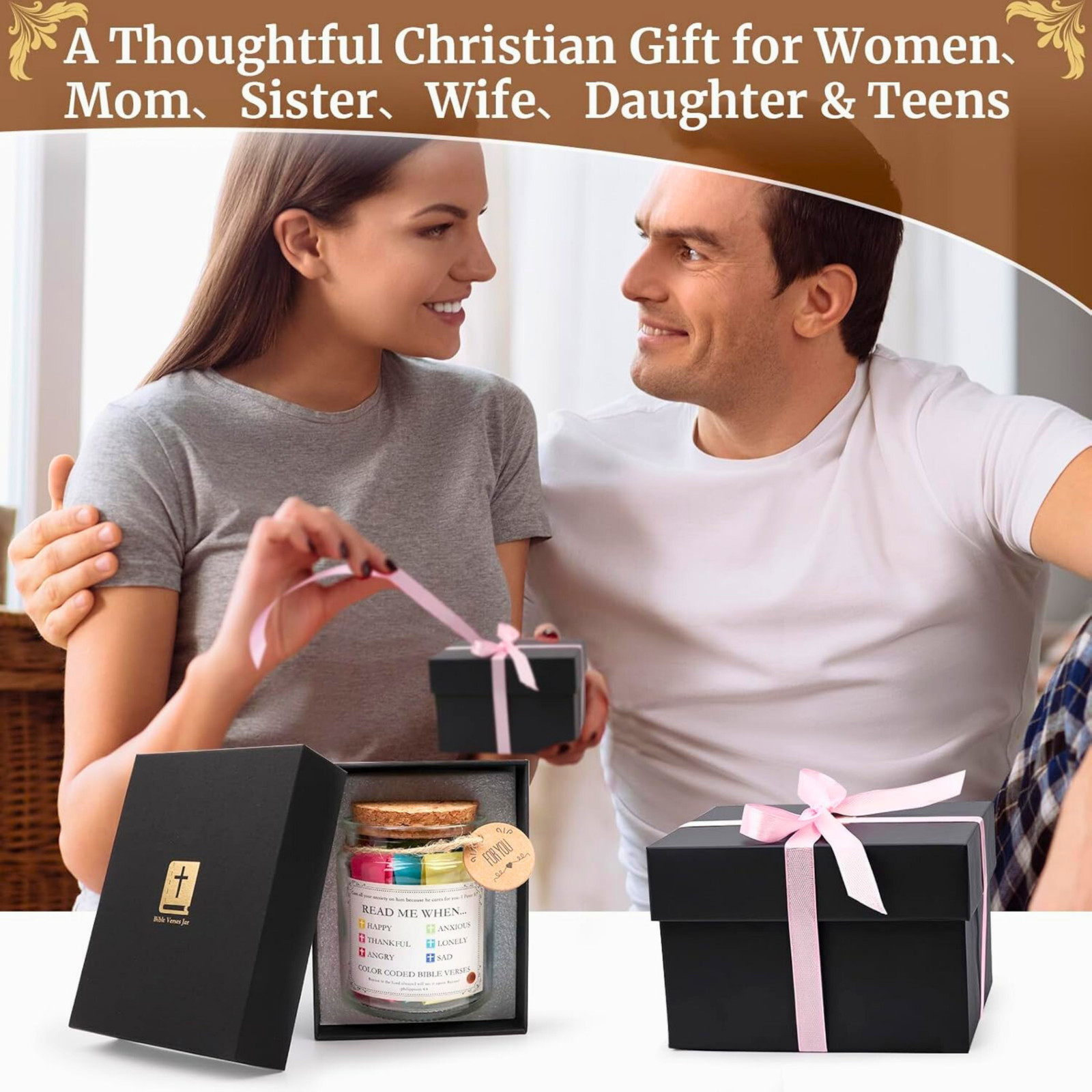 96 Colored Bible Verses Jar Christian Gift Inspirational Scripture Jar for Women