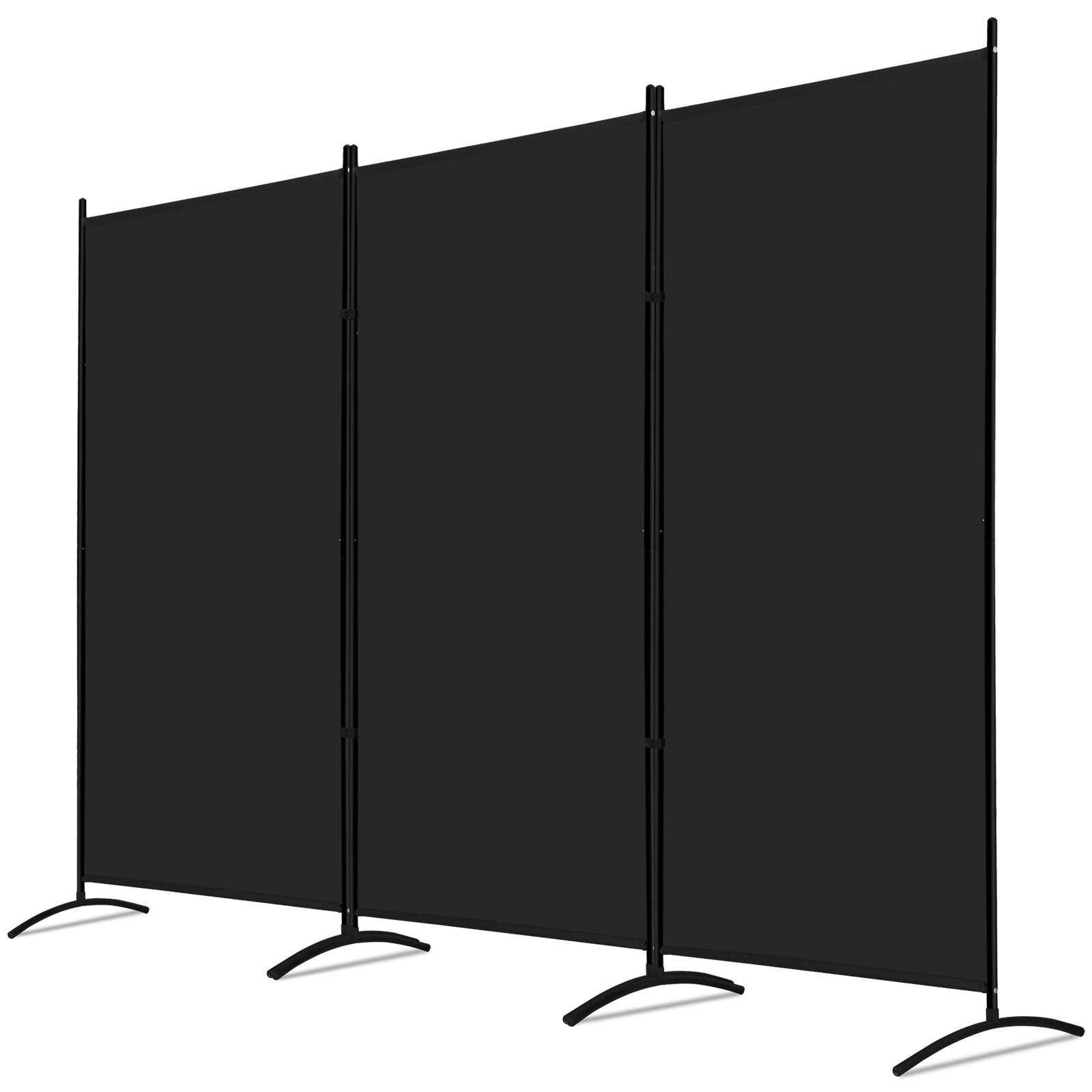 3 Panel Room Divider 6 FT Tall Folding Privacy Screens Partition Separator Black