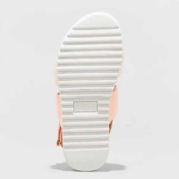 Cat & Jack Girls' Elena Footbed Open Toe Flat Sandals Coral Pink, Size 2