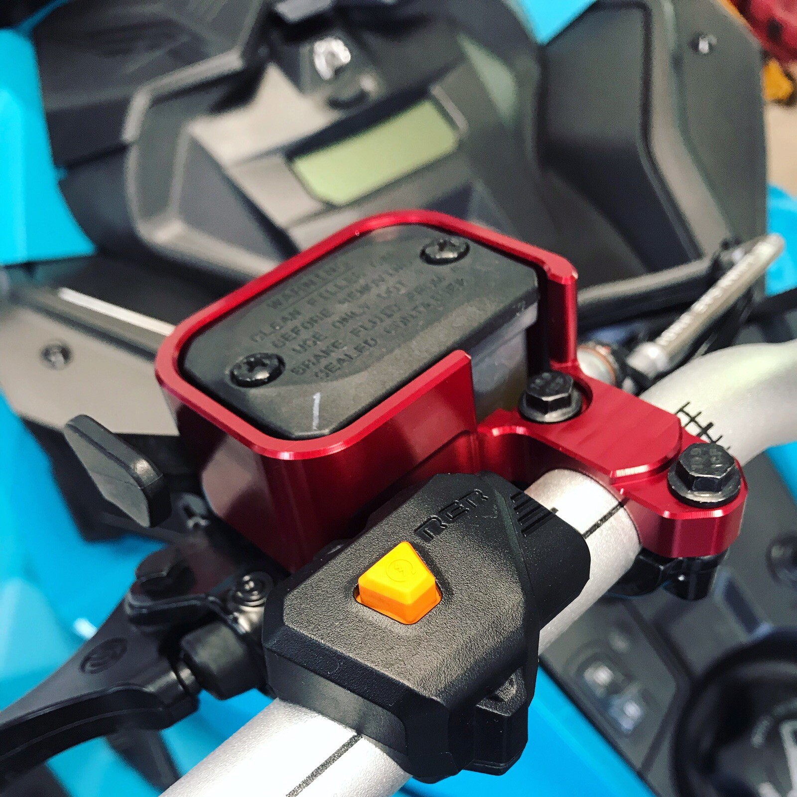 2008-2024 Ski-Doo Lynx Red Billet Aluminum Brake Reservoir Guard Protector