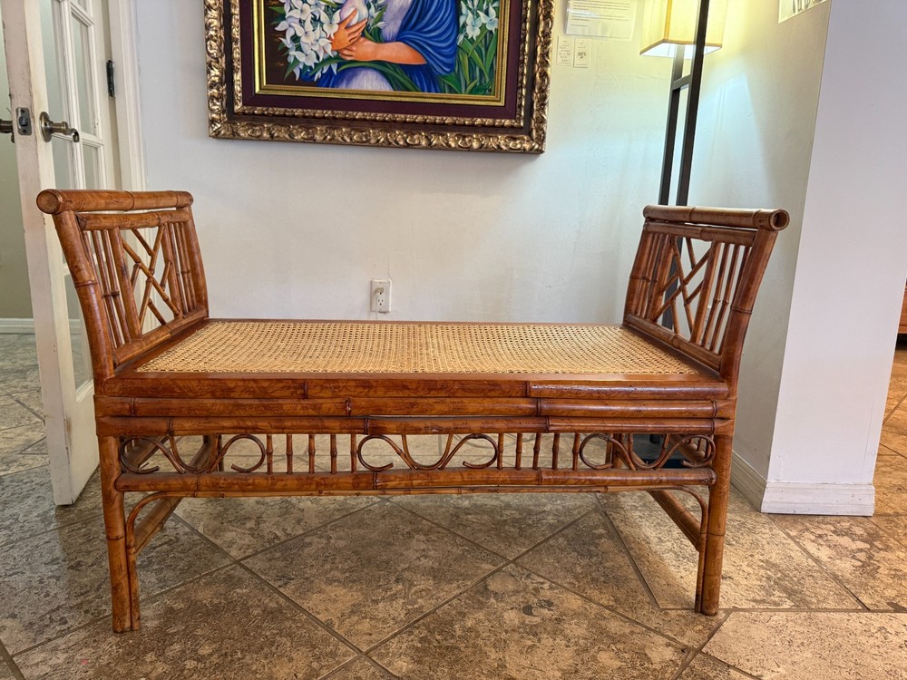 CHINESE CHIPPENDALE BAMBOO BENCH