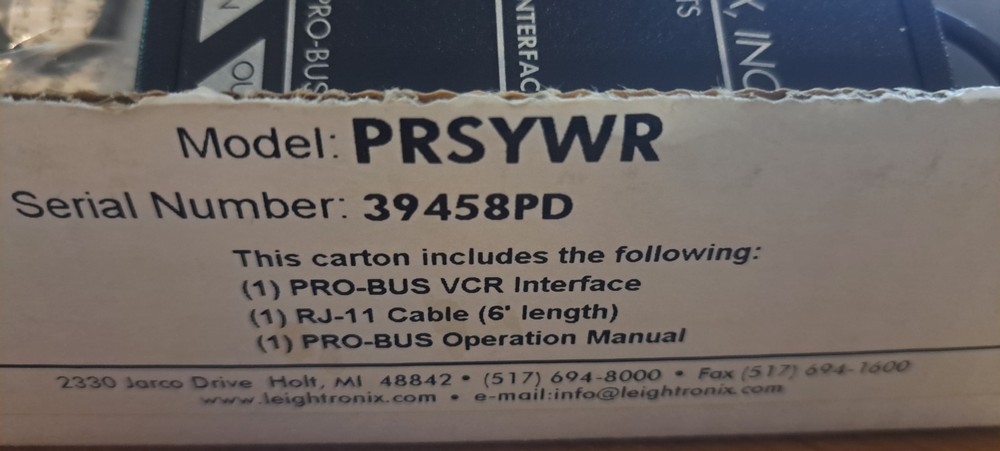 leightronix Control Products PRSYWR
