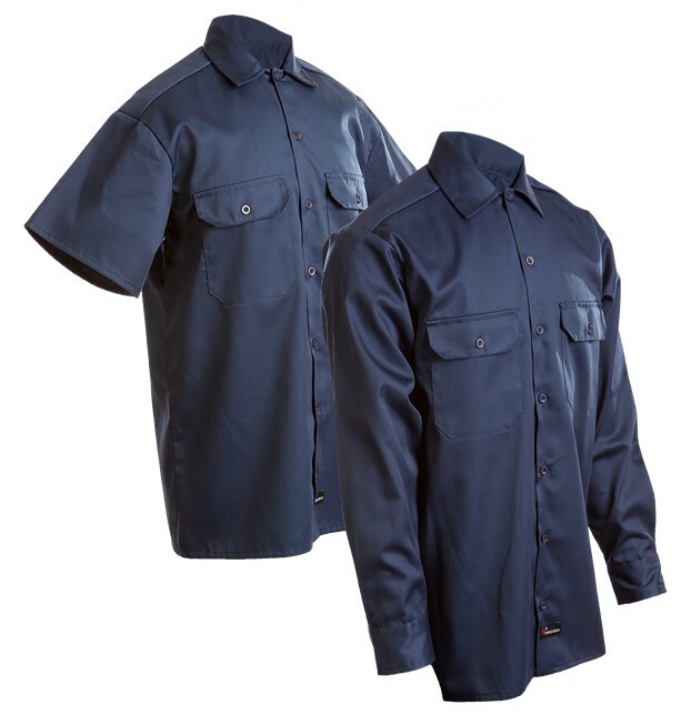 Work Shirt Men's Navy Khaki Conqueror Mechanic Uniform Long Short Sleeve Button