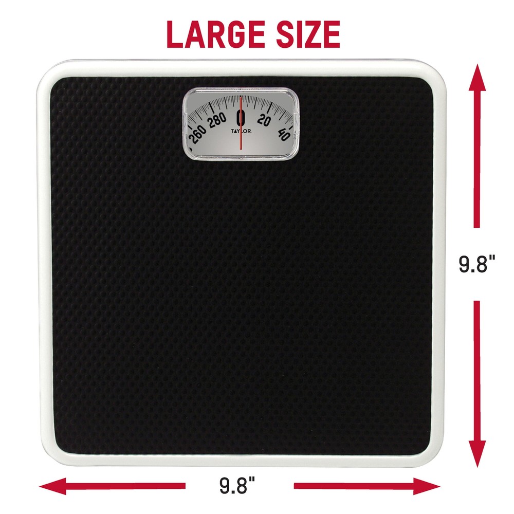 lb Analog Dial Bathroom Scale with Dial Display Black