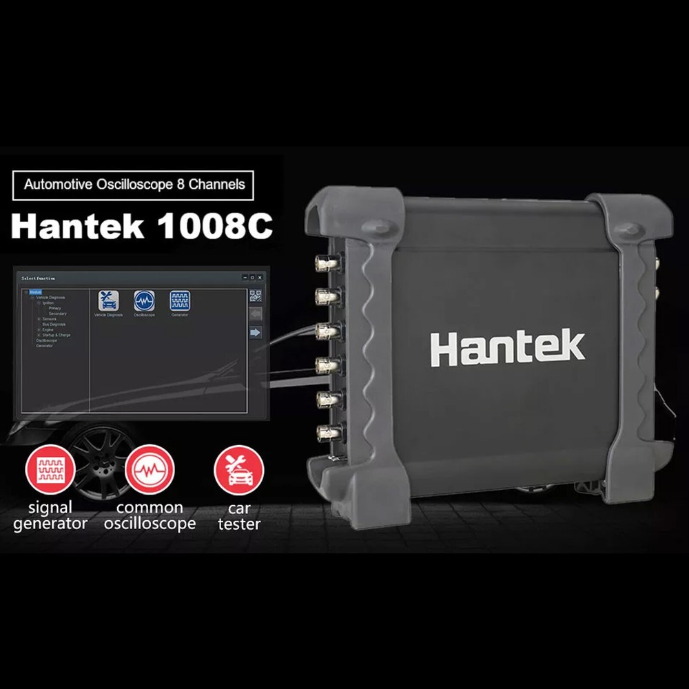 1008C Hantek 8CH Oscilloscope PC USB Automotive DAQ Program Generator Diagnostic