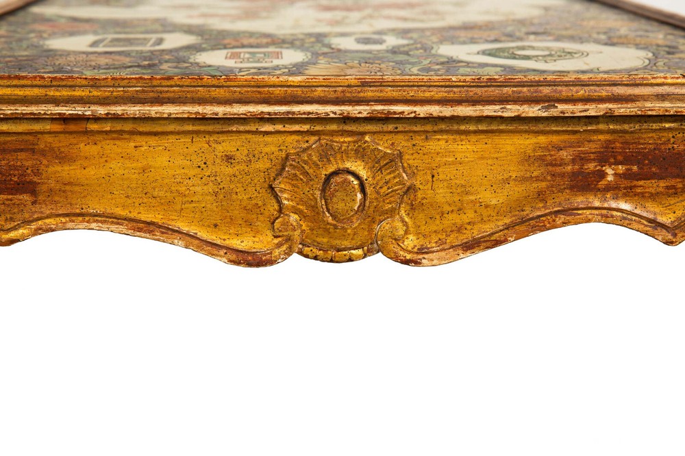 Hollywood Regency Painted Polychromed Low Coffee Table ca. 1940