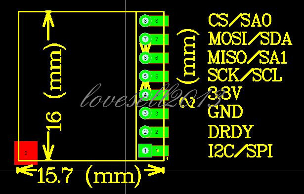 RM3100 Geomagnetism Sensor Module Triaxial Magnetic Field Sensor High Accuracy