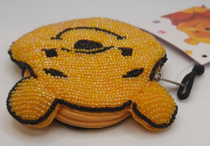 Disney Winnie The Pooh Beaded Zippered Coin/Change Purse w/Tag UNUSED