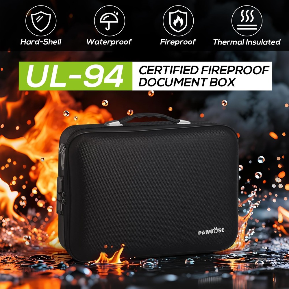 Fireproof Document Home Safe with Combination Lock, XL Hard Fireproof box