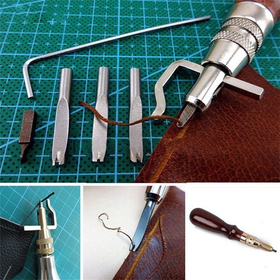 Leather Edge Stitching Tool Multi-functional Leather Grooving Tool Easy Adjust