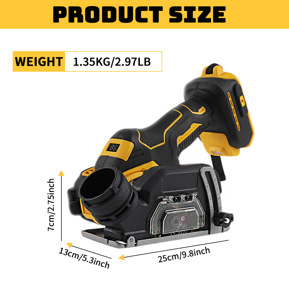Compact 3" Electric Circular Saw - Brushless Motor, Fits DEWALT 20V/18V