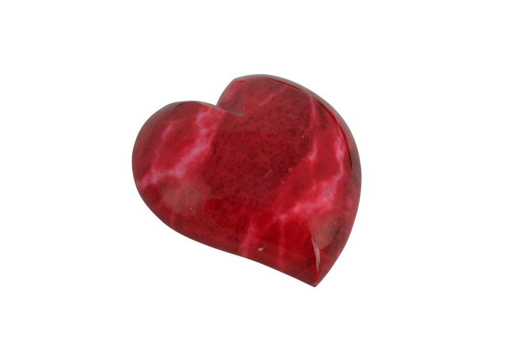 Red Alabaster Stone Hearts 6 Piece Set