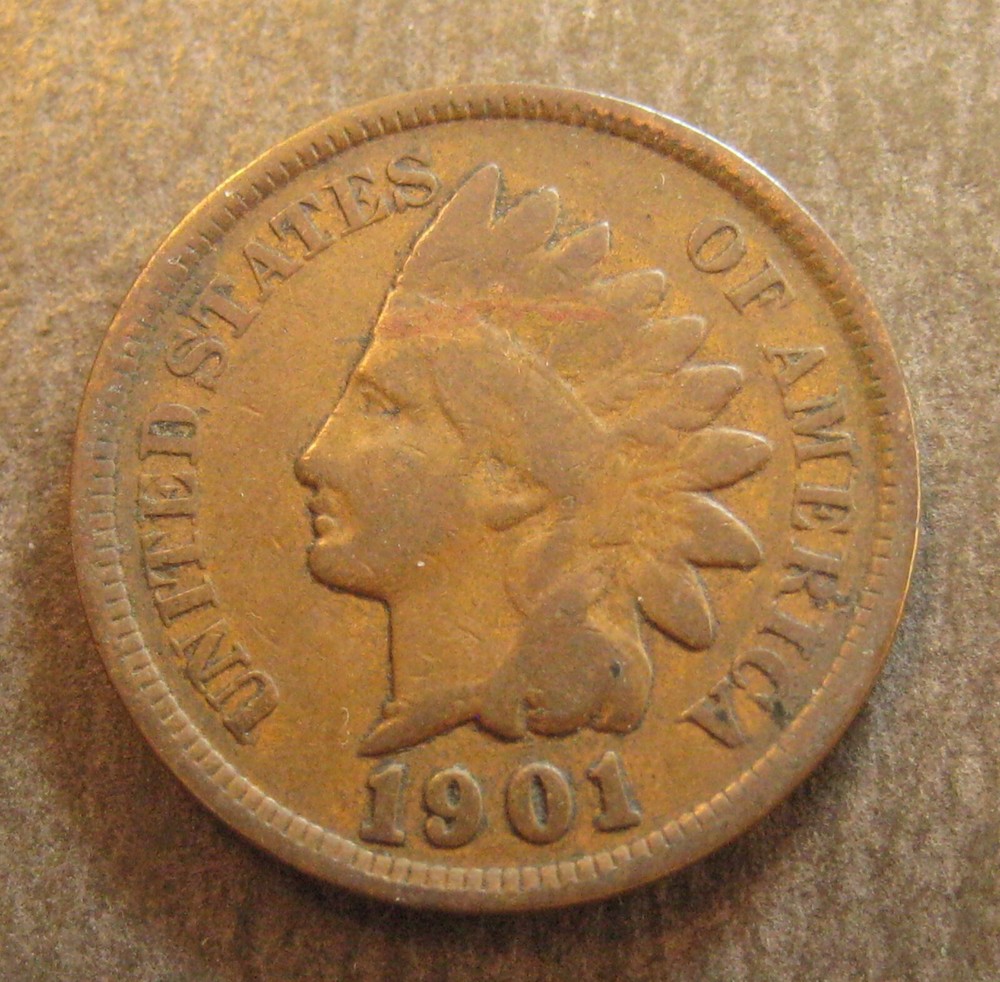 1901  Indian Head Cent  - * Circulated * - (P4537)
