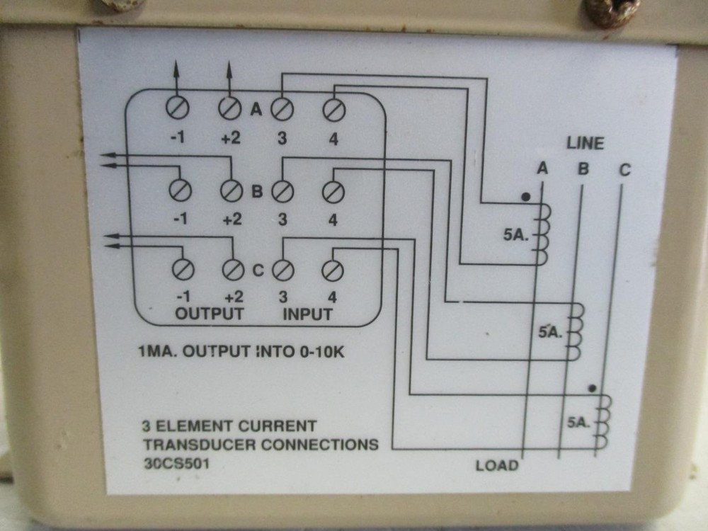 TRANSDATA 30CS501 3 Element Current Transducer Connections
