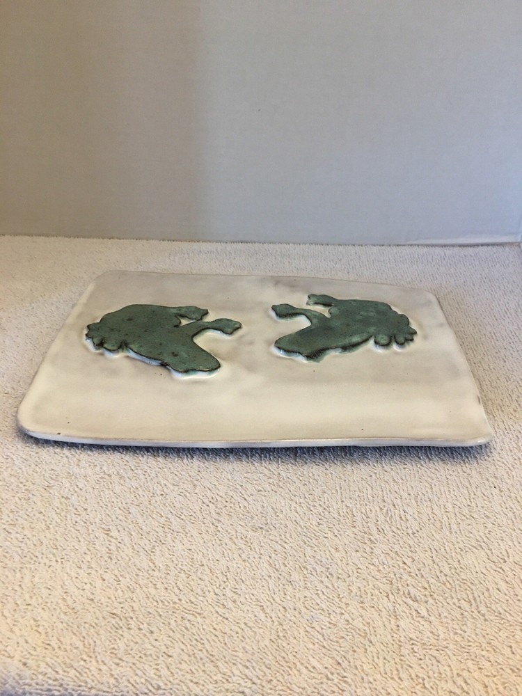 Frog Art Pottery Decor Piece Looks To Be Initialed & Dated 2014