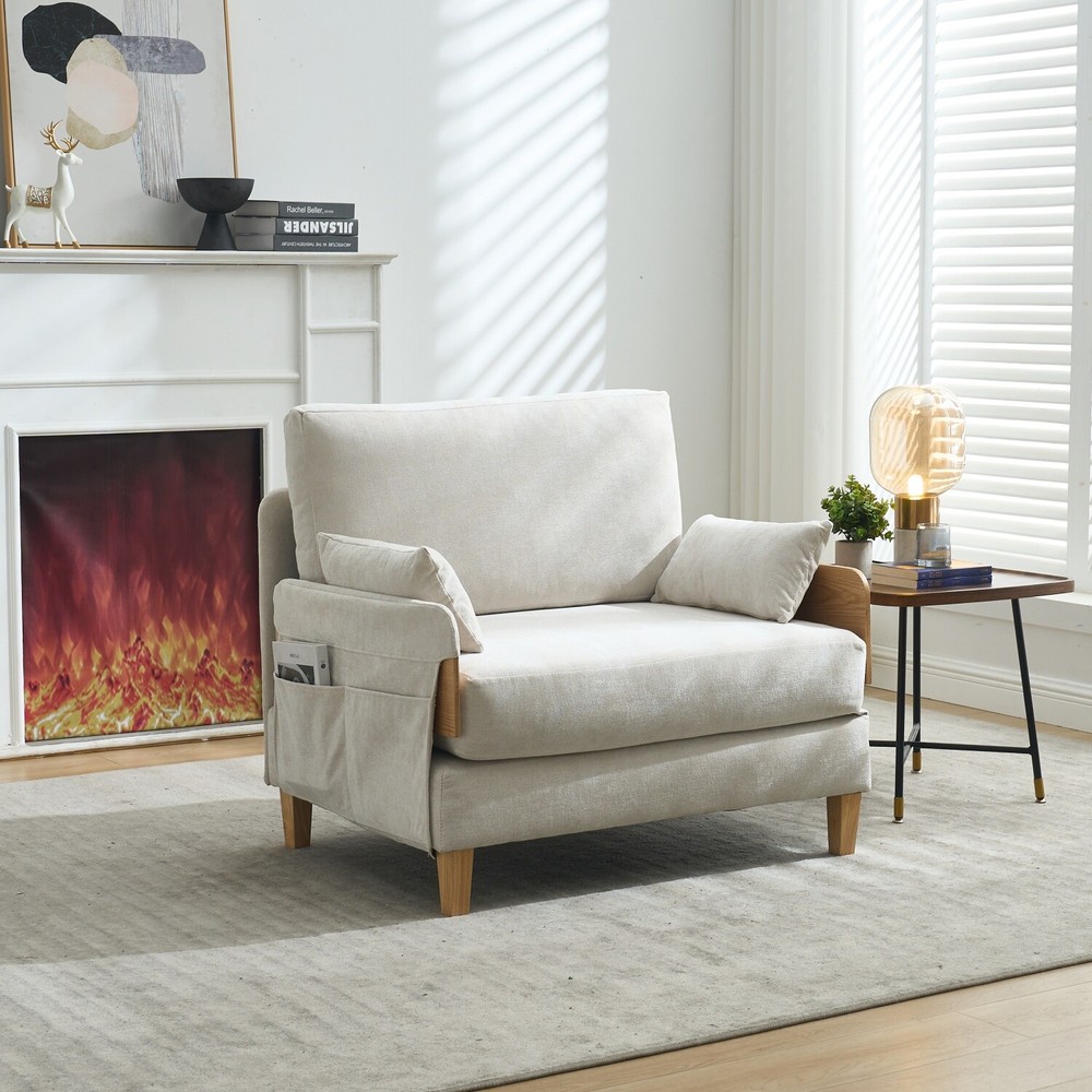 Convertible Sleeper Sofa Bed Multi-Functional Folding Recliner Chair w/ Pillows