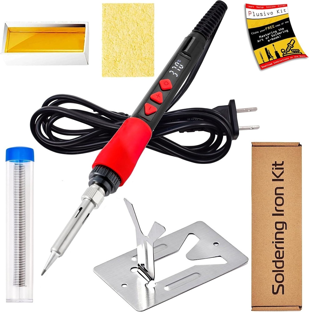 60W Soldering Iron with Ceramic Heating & LED Display for DIY Projects
