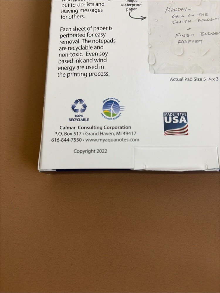 Aqua Notes Water Proof Notepad