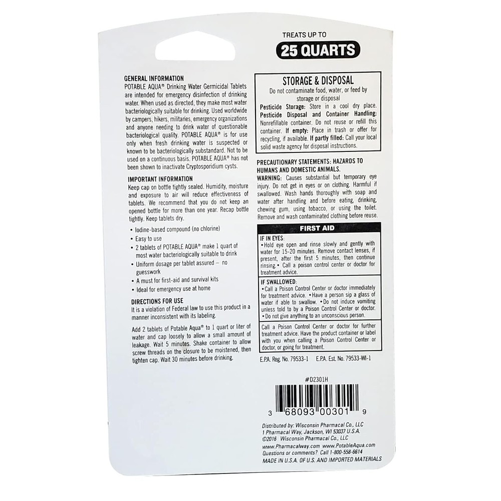 Emergency Water Purification Tablets Camping