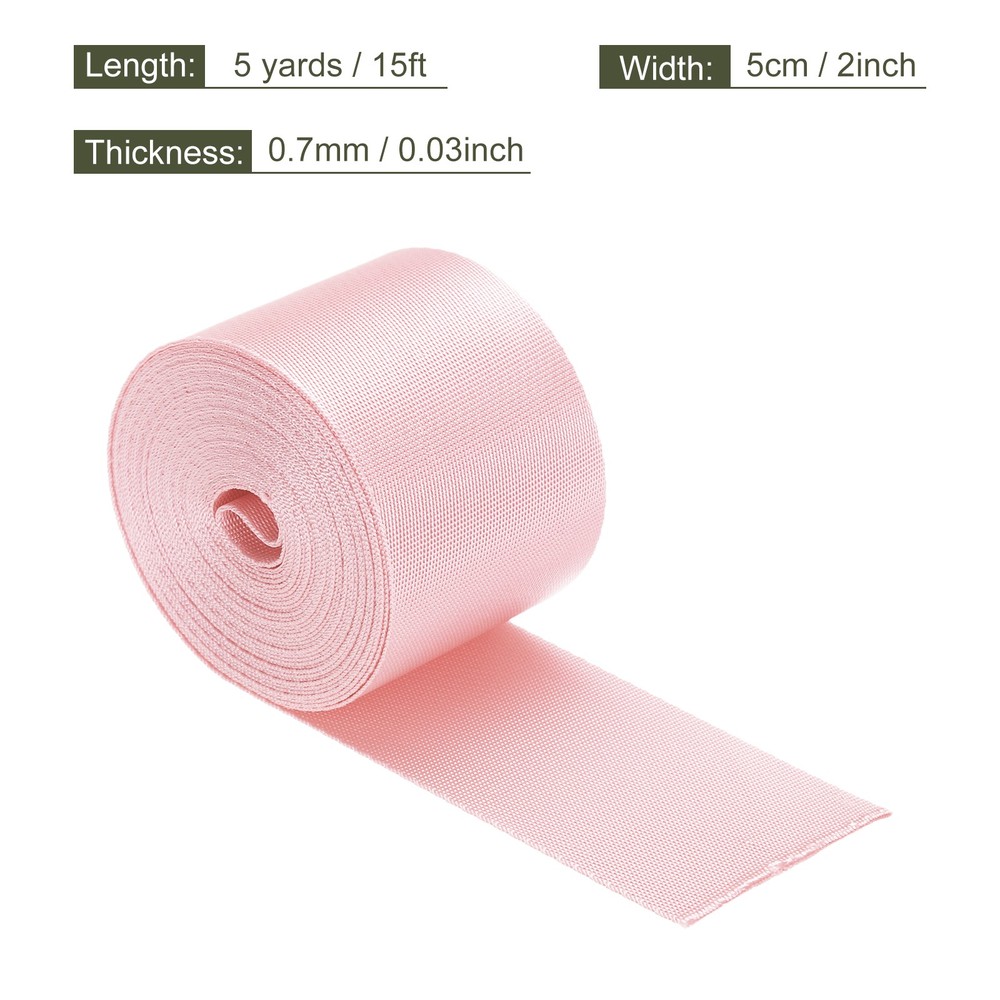 Flat Nylon Webbing Strap 2 Inch 5 Yards Light Rose Pink for Backpack