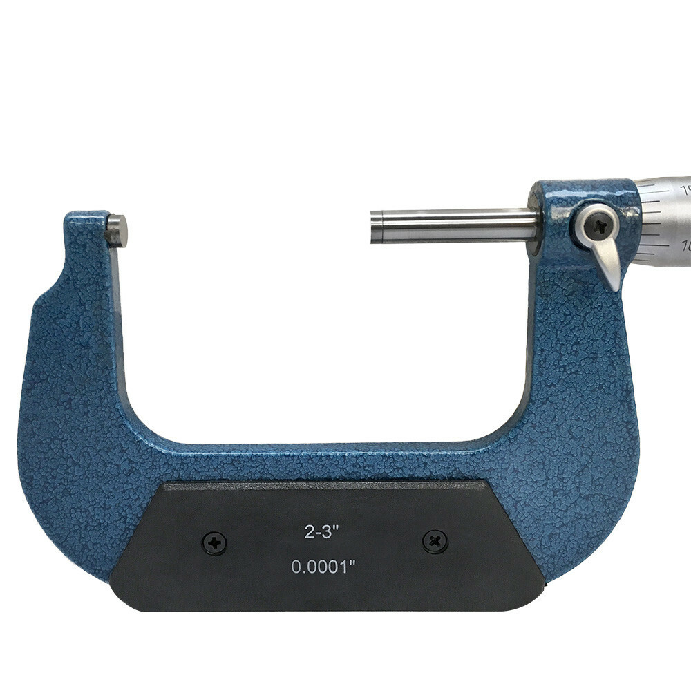 2-3'' Outside Micrometer Solid Metal Frame 0.0001'' Graduation W Case Ratchet