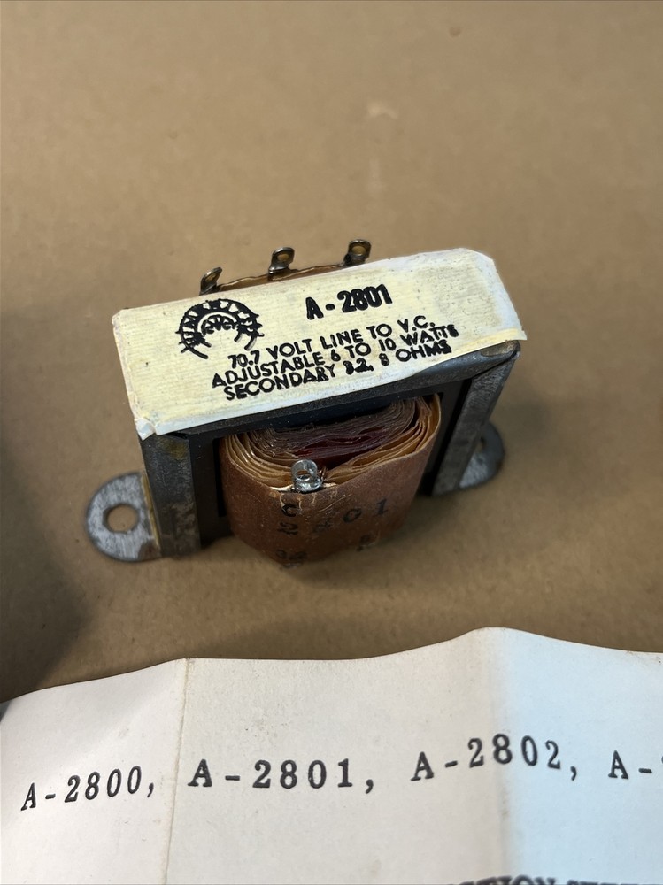 Merit Transformer A-2801 Vintage Adjustable Original Box Instruction Sheet NOS