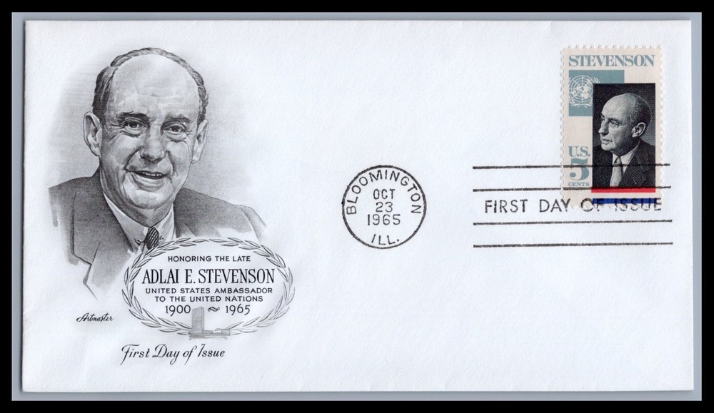 US FDC # 1275 5c Adlai Stevenson  Artmaster  1965, 9e313