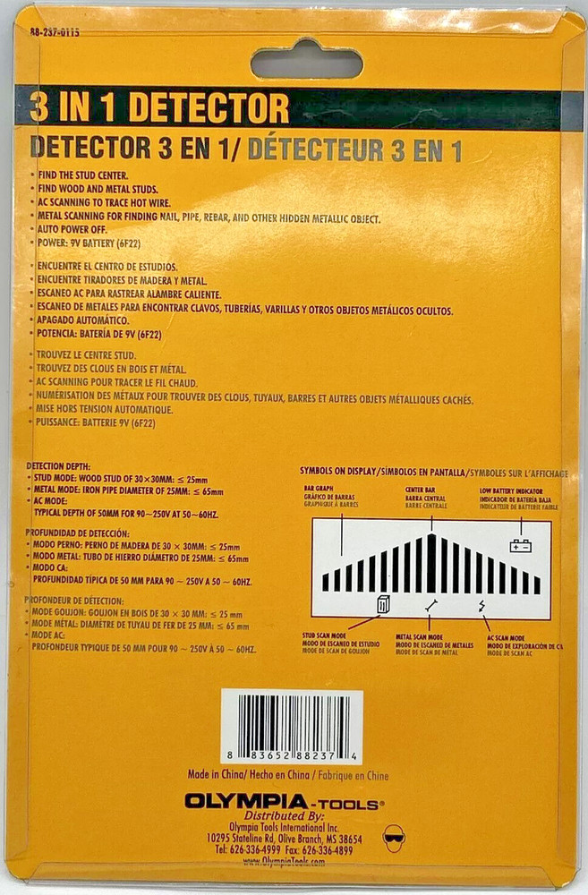 Olympia tools 3 in 1 Detector (stud finder) New Sealed