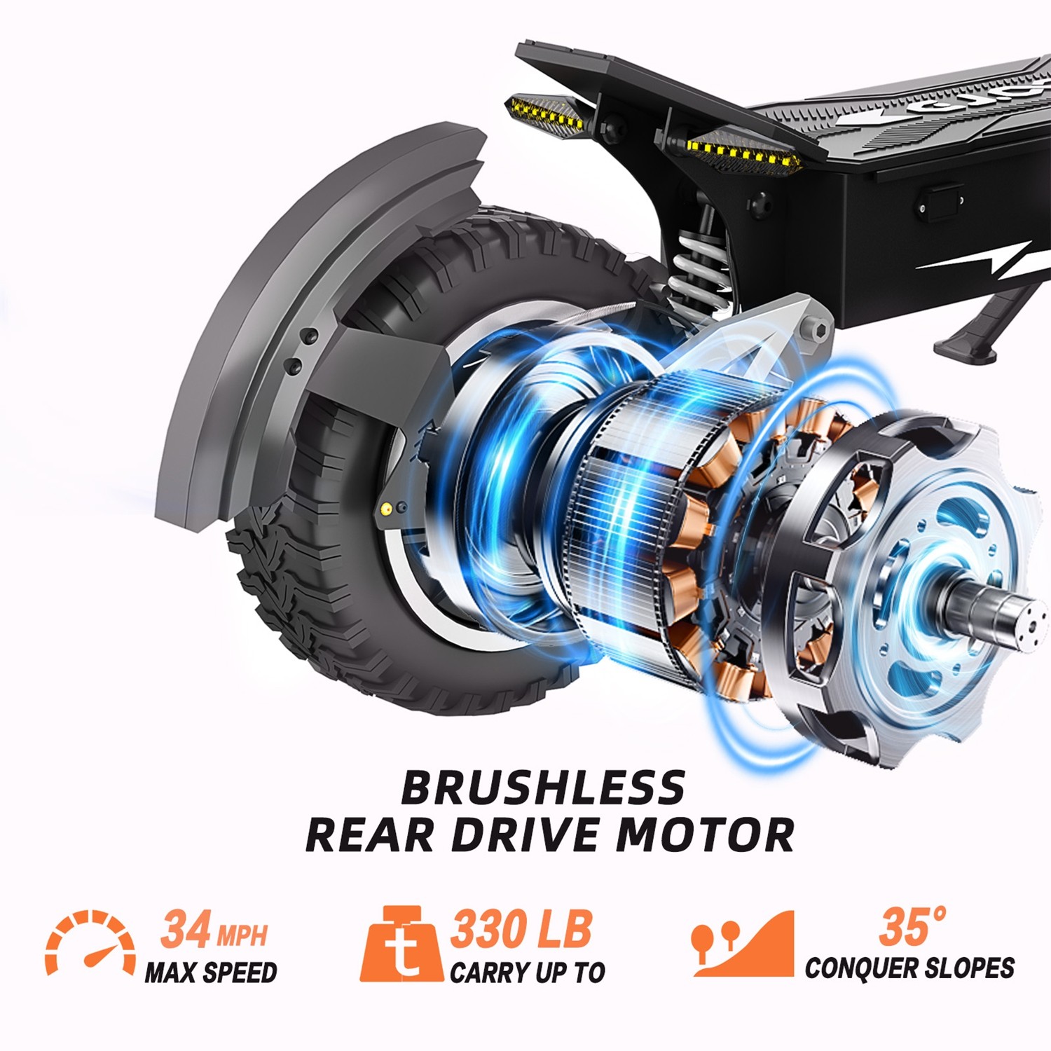 5000W Electric Scooter for Adults 55Miles 50MPH Off-Road Tire Fast E-Scooter NFC