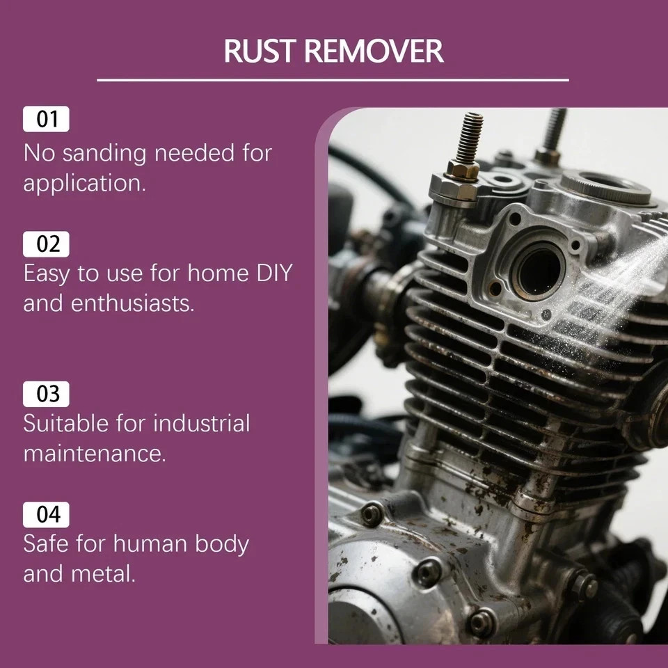 Car Rust Removal Spray Rust Remover Rust Inhibitor Derusting Spray Multipurpos
