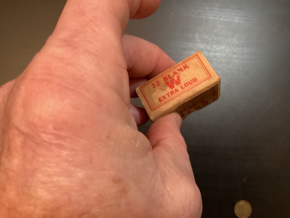 2 Small Winchester 22 Blank Cartridges Paper Boxes Empty