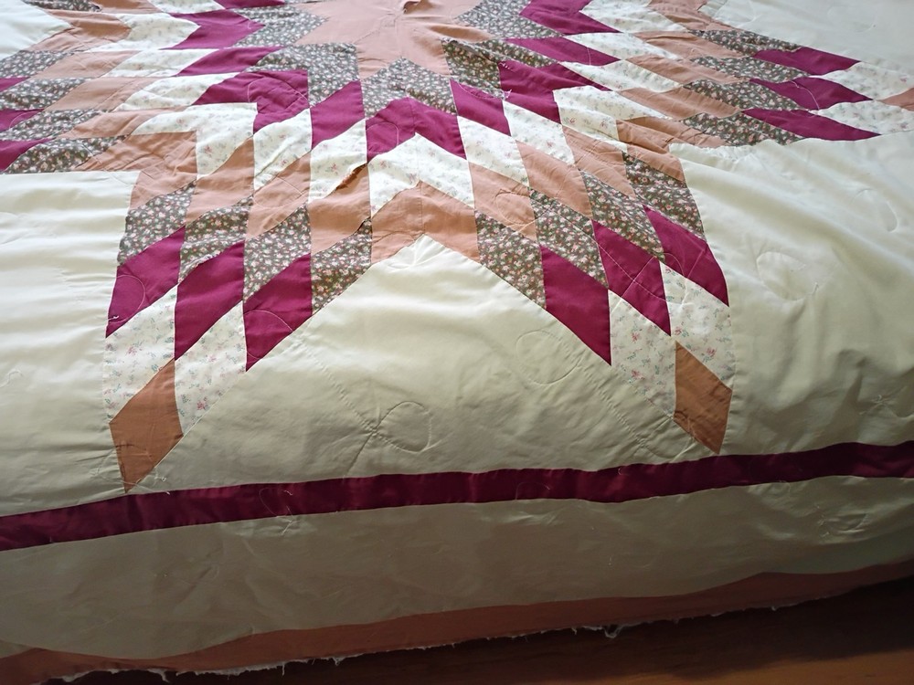 Vintage Patchwork Quilt Blanket Star Pattern