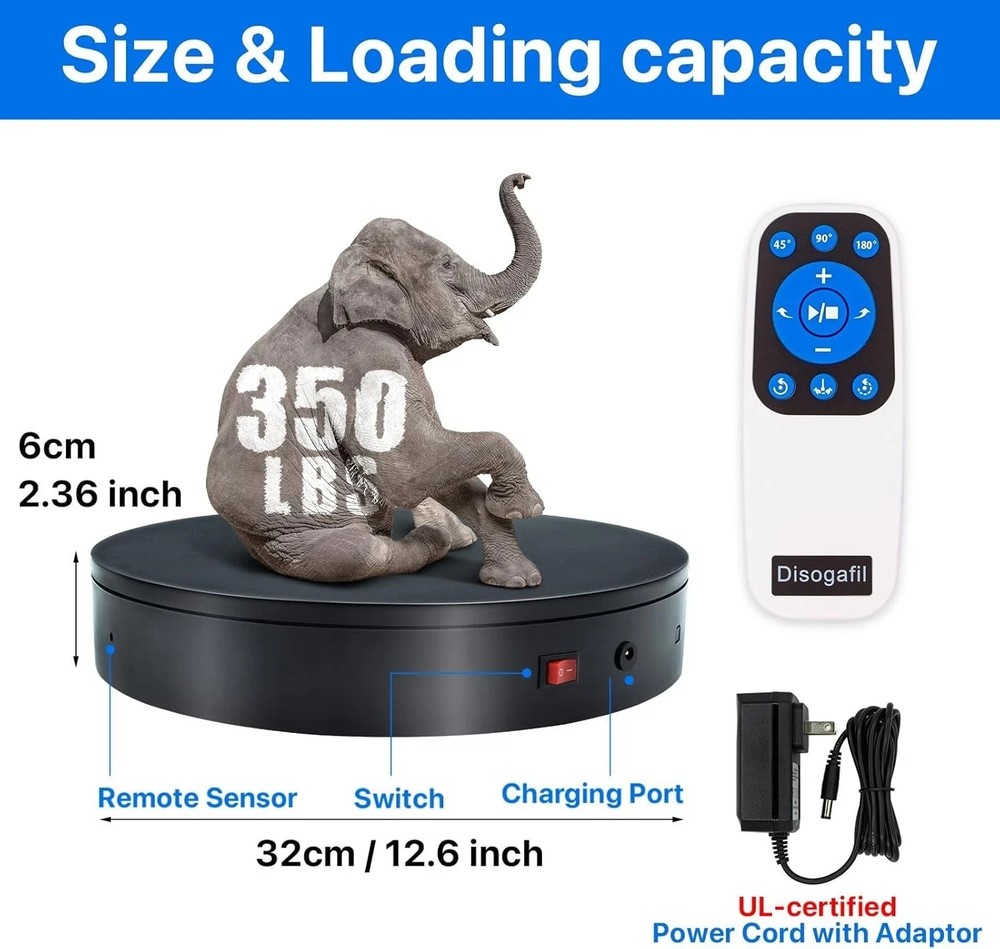 360 Degree Automatic Rotating Turntable Display Platform Stand for Photography