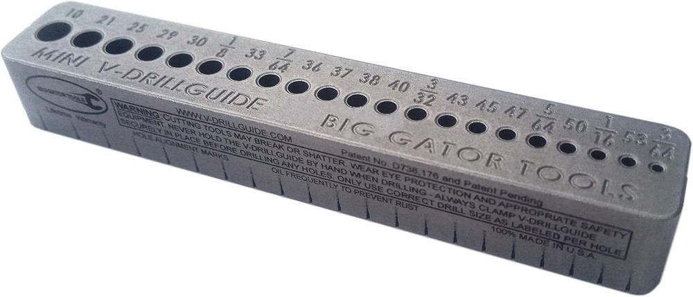Versatile Mini V-Drill Guide - Straight Flute Design for Accurate Hole Placement