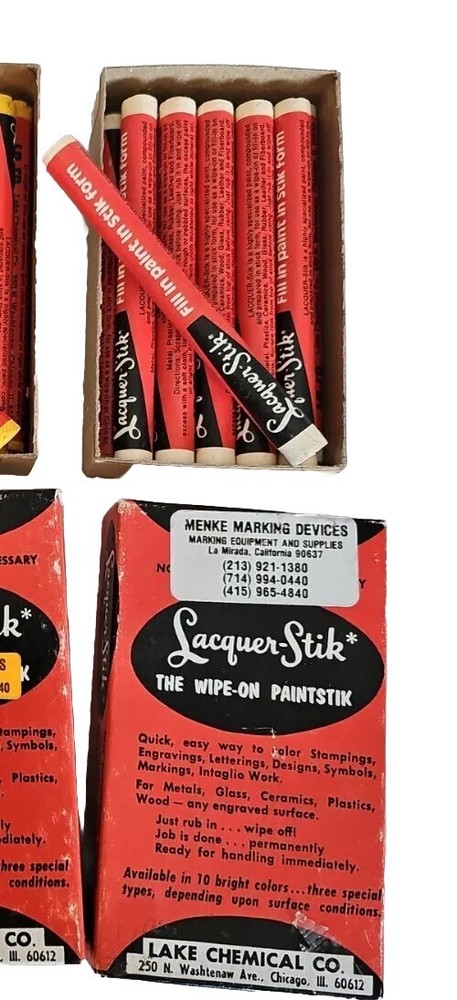 1ea - NOS Lacquer-Stik Paintstick, White. "The Wipe-On Paintstick"