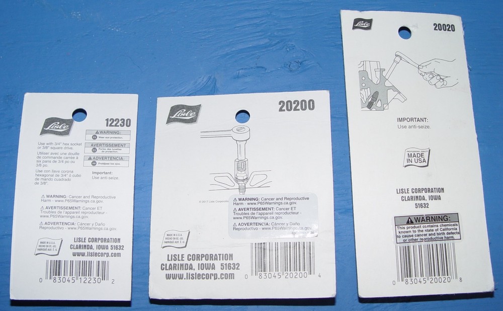 Lisle 3-pc Spark Plug and Oxygen Sensor Chaser Set, automotive tools, O2 thread