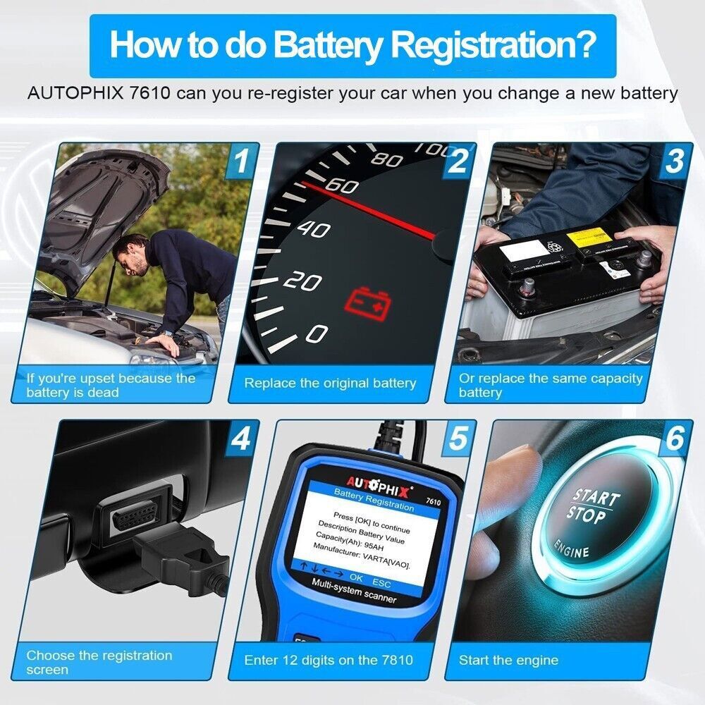 Autophix 7610 Automotive OBD2 Scanner Car All System Code Reader Oil EPB ABS