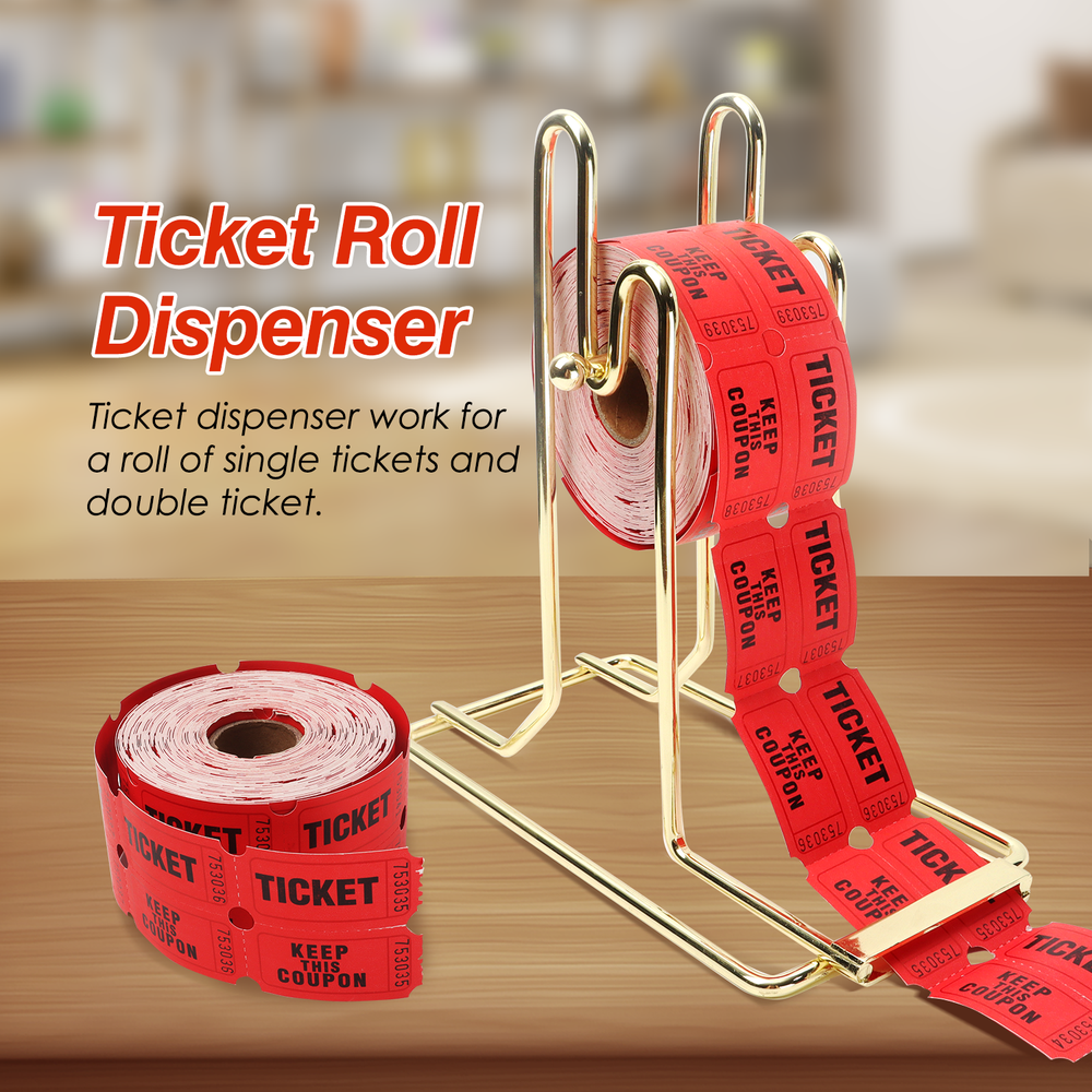 Brass Raffle Ticket Dispenser for Single & Double Roll Raffle Tickets - 2 Pack