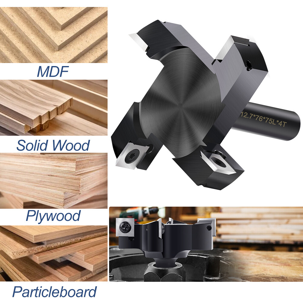 CNC Spoilboard Surfacing Router Bit 1/2" Shank Slab Flattening Wood Planer Bit