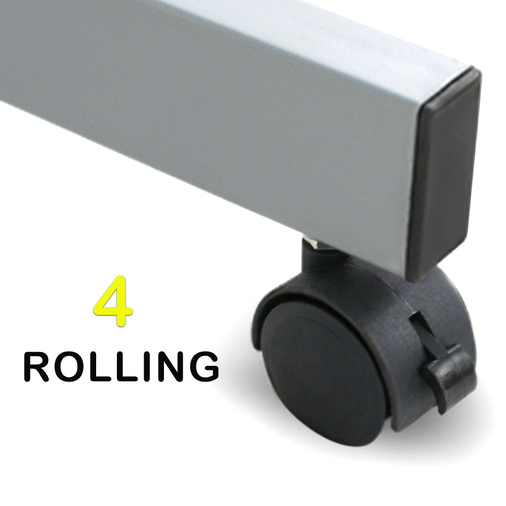 Drawing Desk Station Tempered Glass Adjustable Drafting Table W/ 4 Wheels Home