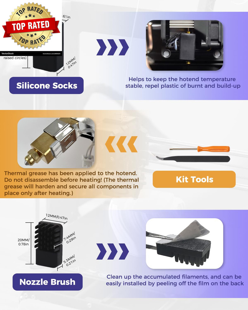 2Pack 0.4MM Upgrade Ceramic Hotend for Elegoo Centauri Carbon