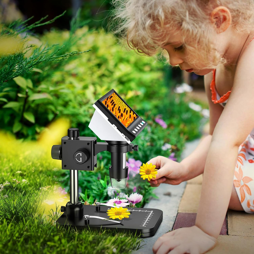4.3'' IPS Coin Microscope, 1000X Magnification Digital Microscope for Adults，Coi