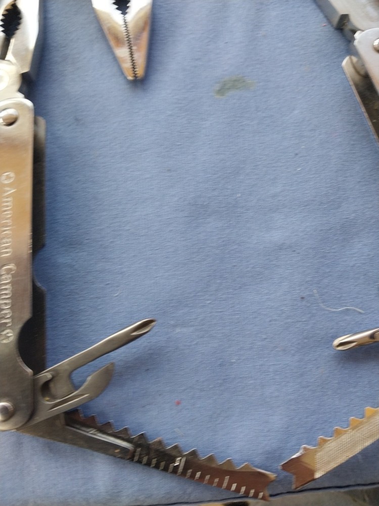 3 American camper multi tool pliers nice measuring screwdrivers