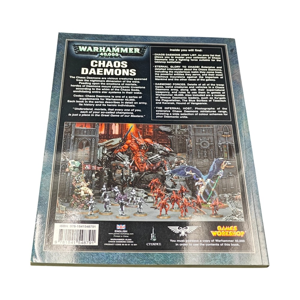 Codex Chaos Daemons Warhammer Paperback Games Workshop 40K 2008