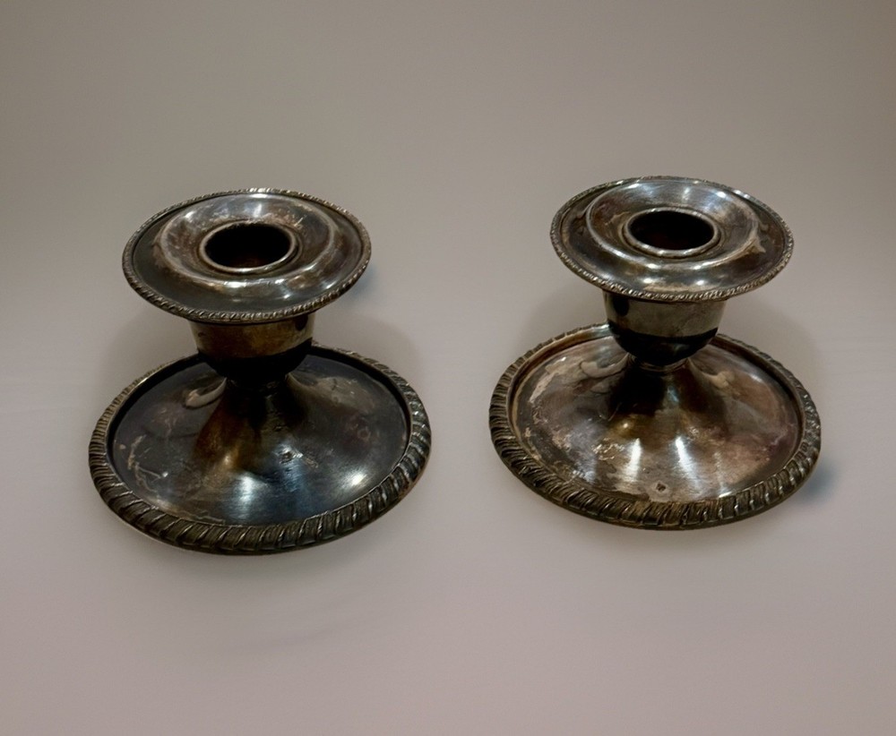 Vintage Benedict Proctor Silver Plated Candlesticks BP 2465 Candle Holders 1940s